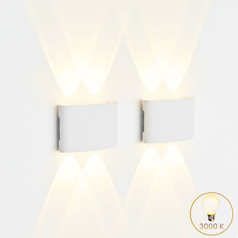 Coppia Applique LED da Parete Esterno Ovale 12W Bianca Luce Calda Interni FD-10 (1/5)