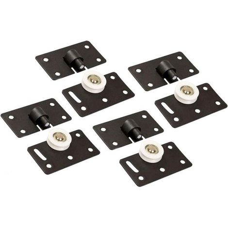 Rouleaux de Porte Coulissante en Nylon 30 mm – Kit Complet pour Armoires, Penderies et Meubles (4 Paires) (1/5)