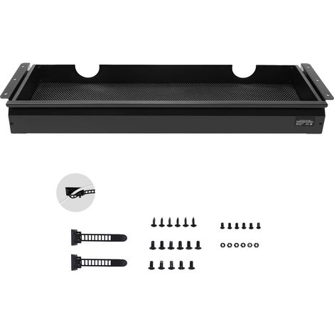 Tiroir coulissant sous bureau 33" à fixer sous table, rangement discret pour fournitures, organisateur de bureau, idéal pour poste assis-debout, 33x9x4 cm (1/5)