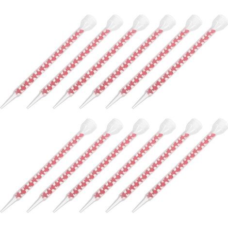 12 Embouts Mélangeurs de Calfeutrage en Spirale Buse de Finition pour Mastic Outil de Mélange Homogène pour Résine Époxy pour Joints Carrelage la Cuisine et Salle de Bain Lot (1/4)