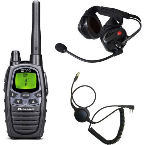 Midland ricetrasmettitore G7 PRO + Cuffie Racing Work Antirumore + Cavo PTT - HRR