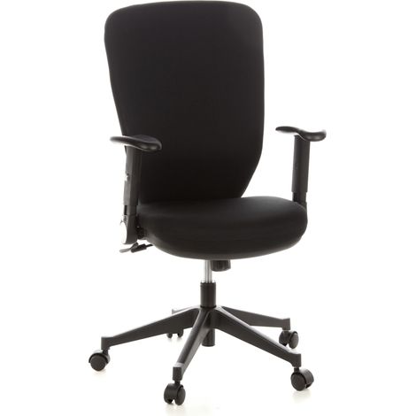 Siège de bureau / Siège pivotant TRAFFIC 30 , dossier haut, tissu noir hjh OFFICE