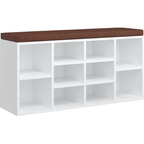 Banco zapatero 103 x 30 x 48 cm madera contrachapada blanco brillante 020010934 (1/3)