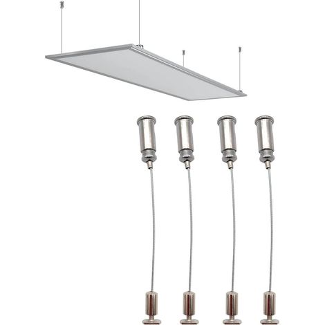Suspension Light and Photo Frame Kit with Stainless Steel Cable and Screw, for Lamps, Signboards, Photos. 4 Hanging Wires Included for Easy Hanging. (1/5)