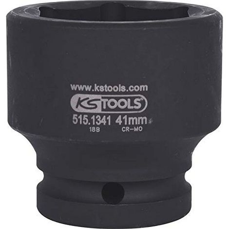 KS Tools 515.1341 Bussola Esagonale per Avvitatori ad Impulsi, Corta, 41 mm, 3/4"