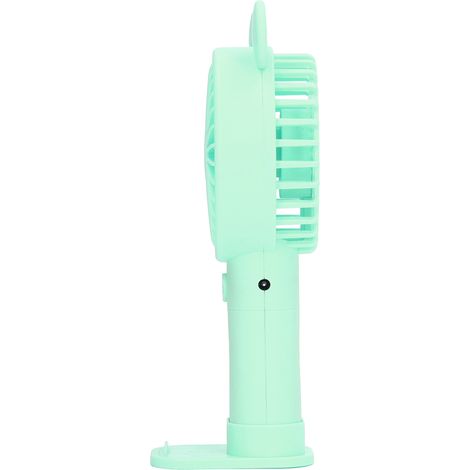 Mini ventilateur USB rechargeable avec batterie lithium intégrée, double alimentation, portable et de bureau, couleur verte (1/5)