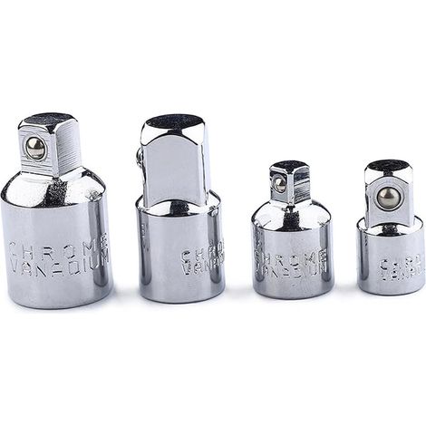 Kit Convertisseur Réducteur de 4 Pièces 1/2 à 3/8 Adaptateur Jack à Cliquet Carré de 3/8 à 1/4 (couleur Argent) (1/5)