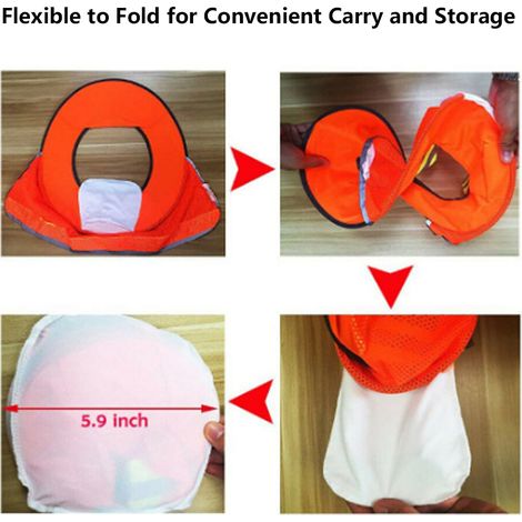 Casque de protection solaire respirant pour l'été, protection solaire et cou, couleur orange. (1/5)
