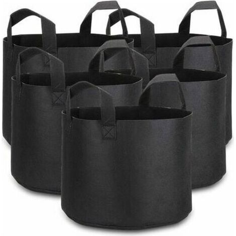 5 X sacs de plantes, sacs de culture de 5 gallons, pots en tissu non tissé respirant de qualité supérieure avec poignées pour le dragage et la plantation de jardin, sac de jardin écologique