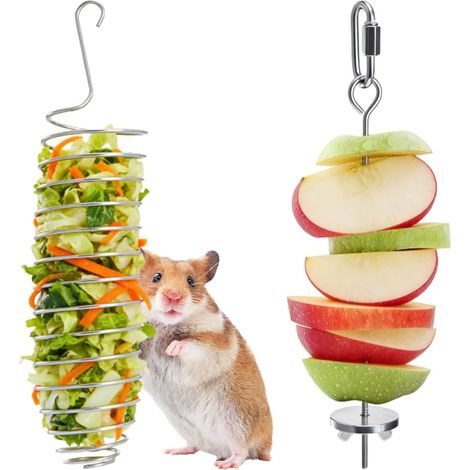 2 Pièces Mangeoire Suspendue pour Perroquet, Porte Brochettes de Fruits (1/5)
