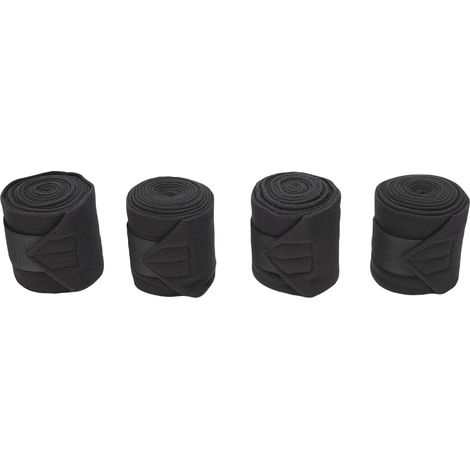 Lot de 4 Bandes de Polo Cheval Polaire Doux 3m Noir Protection Tendon Confort Ajustable Équitation (1/4)