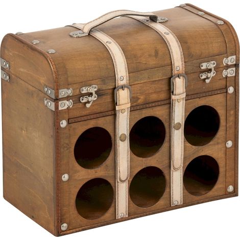Boîte de rangement style malle antique - marron antique (1/4)