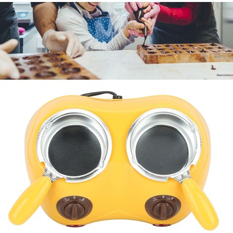 Machine à fondre le chocolat, four électrique à double cuve, pot à fondre le chocolat, pot à fondre soi-même, norme européenne 220-240V, jaune. (1/5)