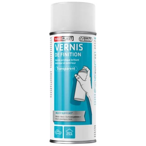 Vernis décoration brillant incolore 200ml – Laque acrylique à séchage rapide – Résistant aux UV et intempéries – Pour bois, métal et plastiques durs – Soloplast (1/5)
