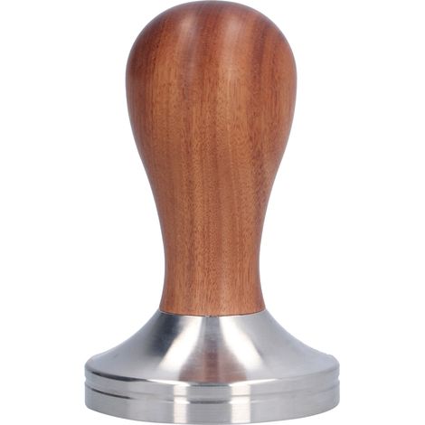 Tasseur à café manuel à base plate de 58 mm, en acier inoxydable, avec manche en bois. (1/5)