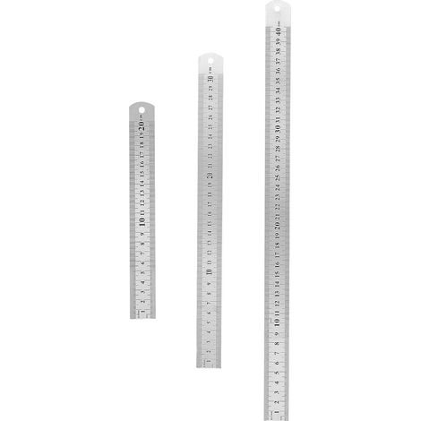 Règle de précision en acier inoxydable 3 pièces, argent (1/5)