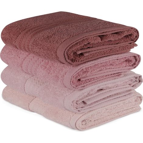 Juego de toallas de mano (4 piezas) rosa claro, polvo, rosa palo y crema
