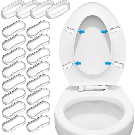 20 pièces Kit de remplacement pour lunette WC avec adhésif puissant en caoutchouc abattant toilette, les familles, hôtels, toilettes scolaires (1/5)