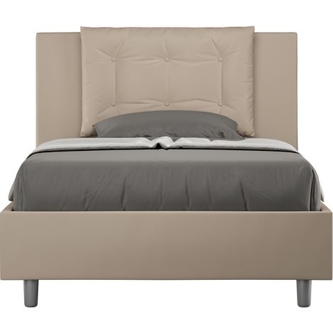 Cama francesa container 120x200 cojín cabecero acolchado Annalisa P1 Color: Beige - Versión: Modelo estándar (1/4)