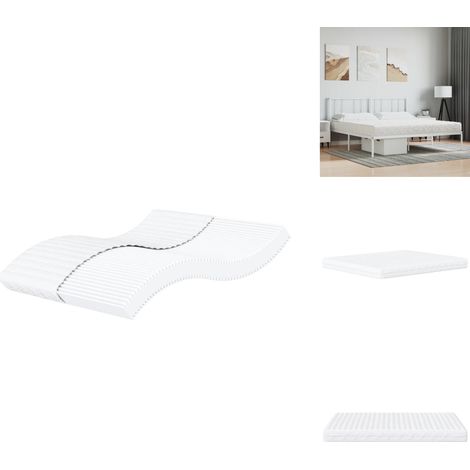 Matelas en mousse blanc 180x200 cm dureté H2 H3 - Matelas Mousse - Matelas Blanc - Matelas Double - Literie - Sommier (1/5)