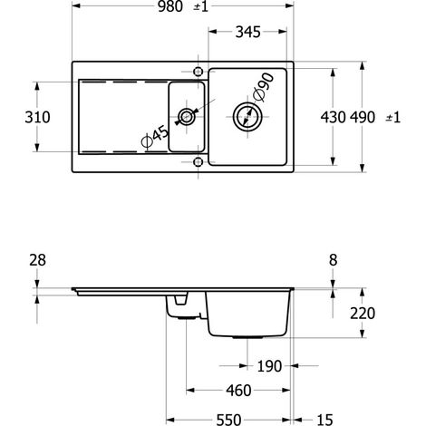 Villeroy & Boch 33370FFU SP Siluet 60 R flat 980x490 mm IB
