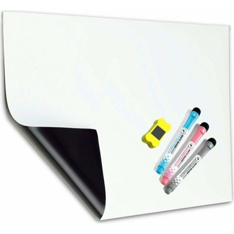 SABIR A3 Magnétique Tableau Blanc Réfrigérateur Magnétique et Liste Cuisinetableau Blanc Être Appliquer Enfants et Adultes Facile à Écrire Fort Magnétique Essuyer Tableau D'affichage,3 Marqueurs 1 Eff (1/4)