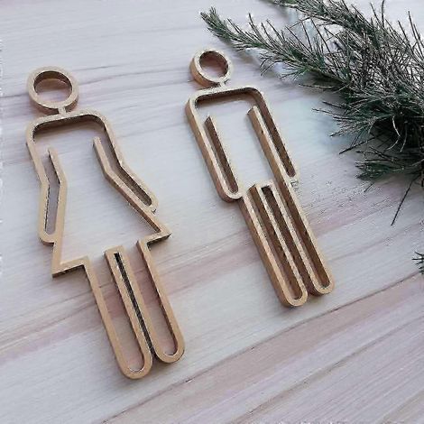 Türschild für Toiletten im Hotel, Büro oder Zuhause – Toilettensymbol – Goldenes Badezimmerschild