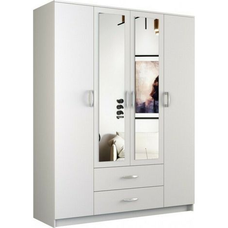 Kleiderschrank Garderobe Mehrzweckschrank Mit Spiegel Sonoma 205 x 160 x 52 cm (1/3)