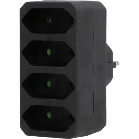 Euro-Adapter 4-fach schwarz Stecker & Kupplungen