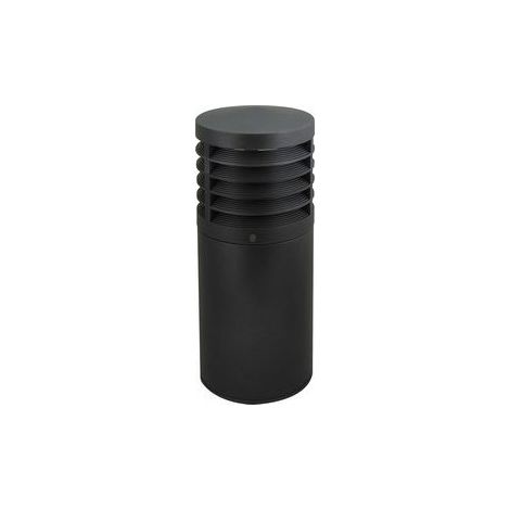 Borne exterieure fluo 23W fonte d'alu anthracite Ø 180mm H450mm antivandale lampe E27 372lm 230V IK10 IP55 ILO EBENOID 079881 (1/2)