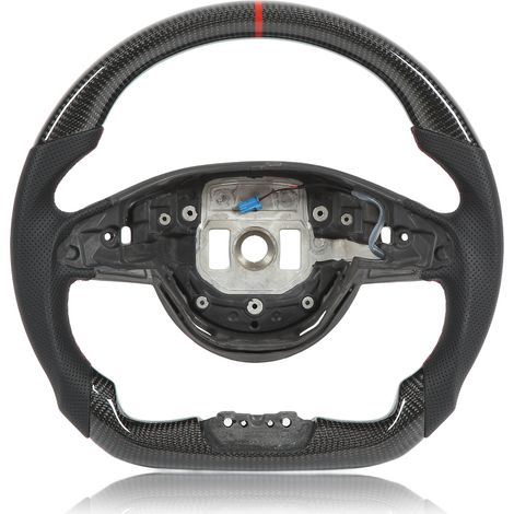 Volant en Fiber de carbone de remplacement en cuir perforé, pour Mercedes AMG A45 C43 C63 E63 S63 W205 W213 W222 (1/5)