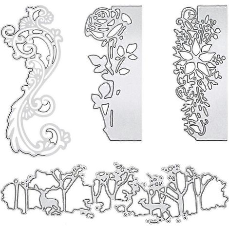 4-teiliges Set aus Metall-Stanzformen mit Blumenmotiven für Scrapbooking, DIY-Alben, Stempel, Papierkarten und Prägedekorationen