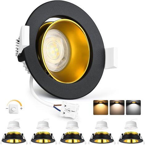 Lot de 6 Spot encastrable, LED 5W dimmable, Aluminium IP44, 3000K-6500K, Salle de bain