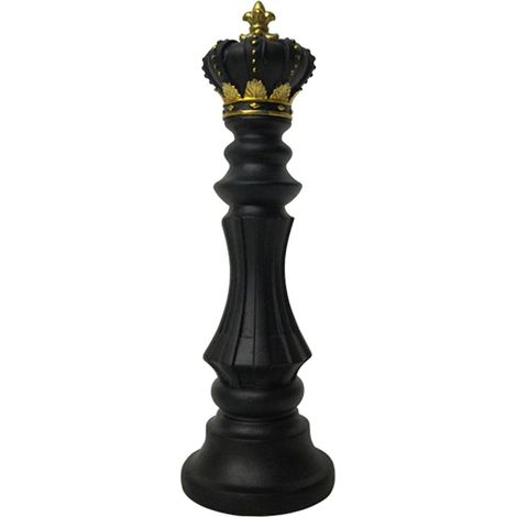 Schachskulptur - Internationale Dekoration - Schach - Harzstatue - Privatsammlung (Schwarzer König Horn QH - 21011)