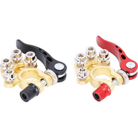 Lot de 2 connecteurs de bornes de batterie pour voiture, coupe-batterie 4 voies (positif/négatif) pour bornes SAE/JIS de type A (1/5)