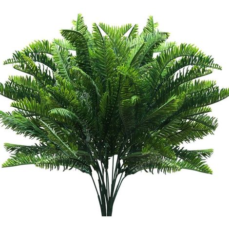 Fougere Artificielle (Lot de 6) - Plante Artificielle Interieur/Extérieur - Feuillage Artificiel pour Salon, Jardin, Décoration de Mariage, Bureau, Decoration Salle de Bain Zen (1/5)