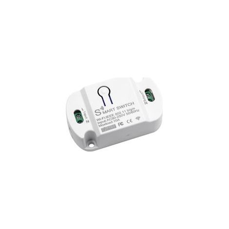 Tuya WIFI Smart Switch Timing Commutateur sans fil Domotique Télécommande Commande vocale Commutateur d'éclairage Compatible avec Google Home et SmartLife, Modèle: Blanc 10A