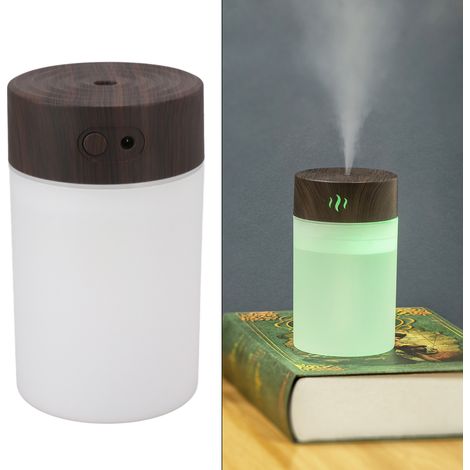 Mini Humidifier 260ml Ultra Plus USB Charge Led RGB Night Light Dark Wood Grain (1/5)