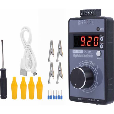 Générateur de signaux de tension et de courant numériques portables 0-10 V 0-22 mA, émetteur et simulateur analogique (1/5)