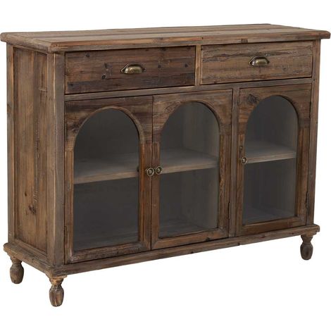 Aparador de madera con 2 cajones y 3 puertas 120x38x90h cm (1/5)