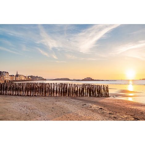 Tableau sur toile plage du Sillon 45x65 cm - Impression sur Toile Murale Décorative - Image imprimée en HD sur Toile - Toile sur Châssis en Bois FSC - Fabriqué en France (1/4)