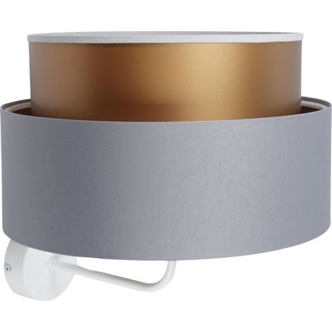 Applique murale design satinée lumière cuivrée ambiance chic - Gris satin avec intérieur cuivre (1/5)