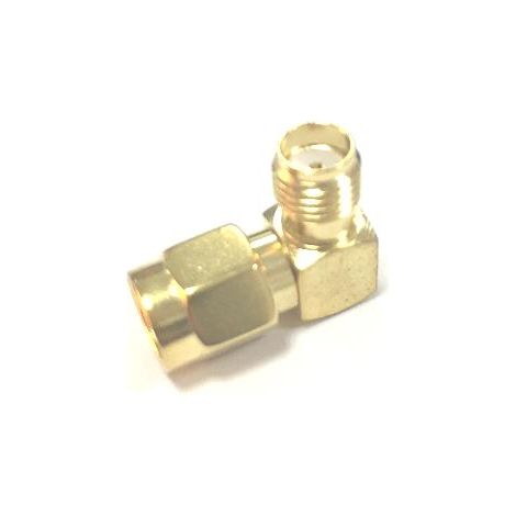 Adaptateur coaxial RS PRO SMA Mâle vers SMA Femelle, Angle droit, , 50O, 6GHz ( Prix pour 1 ) (1/2)