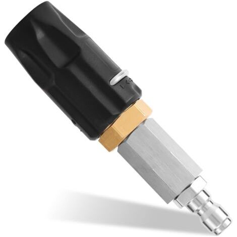 Buse rotative haute pression, buse de lavage doux aval réglable avec raccord rapide 1/4, jet 0-60°, idéale pour les toitures, les murs et les bardages (2-3 GPM) (1/5)