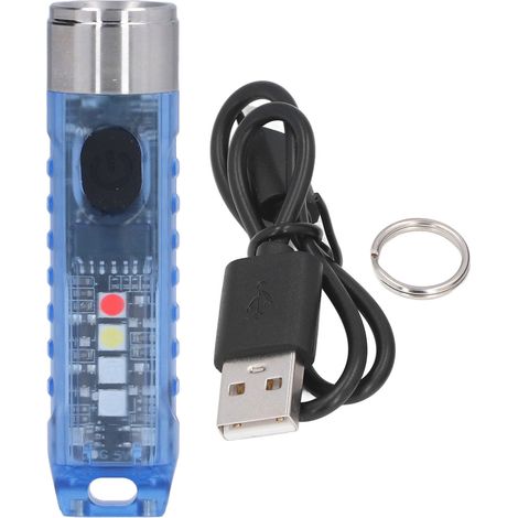 Lampe Torche Portative 10 Modes Éclairage 5 LED Recharge Rapide Type C IP65 Étanche Aimantée Bleue (1/5)