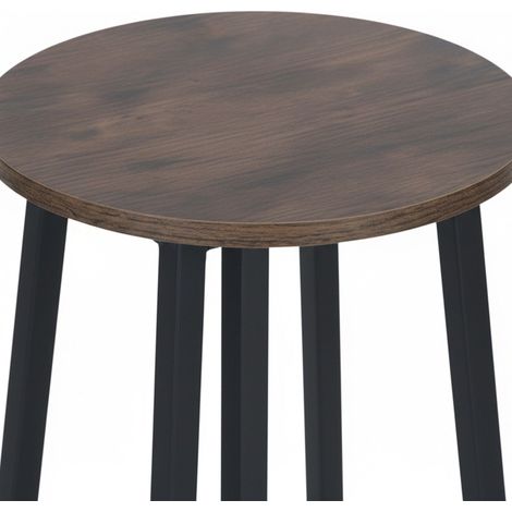 Juego de 2 taburetes de bar, asiento de MDF, estructura de metal