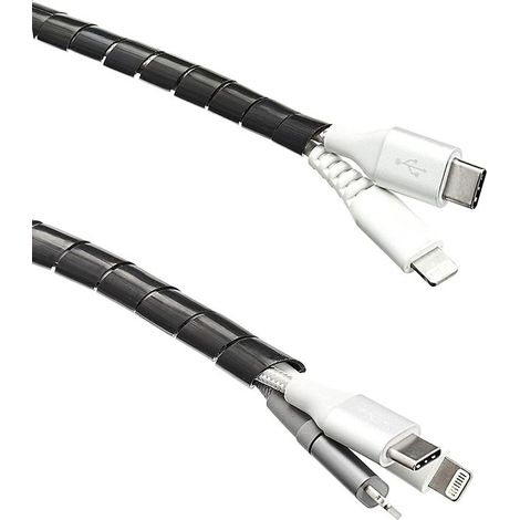 2 x 5 m x 22 mm Kabelmanagement-Rohre, ideal für Kabelmanagement und Schutz vor Haustieren, 10 m – Schwarz (1/5)