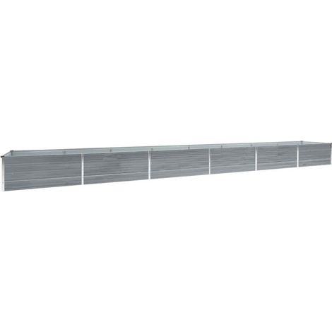 Garten-Hochbeet Verzinkter Stahl 600x80x45 cm Grau vidaXL