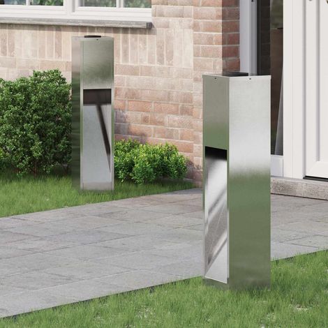Solar LED Wegeleuchte 2 pcs Silber Edelstahl