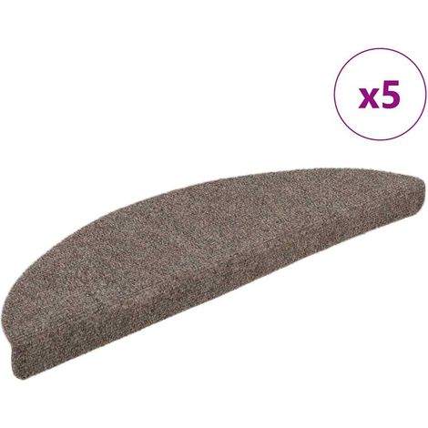 Felpudos autoadhesivos para escaleras, 5 unidades, beige, semicirculares, 56 x 17 x 3 cm vidaXL (1/5)